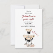 Galentine Champagne Party Invitation 出欠カード (正面)