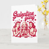Galentine Gang Gal Pals Valentine Group Friendship カード (黄色い花)