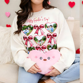 Galentine Heart Photo Bow Collage Cozy Friend スウェットシャツ