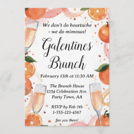 Galentine Mimosa Brunch Party Invite Personalized 招待状