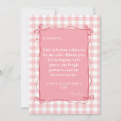 Galentine’s Day Bestie Pink Gingham Photo シーズンカード (裏面)