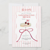 Galentine’s Day Brunch Cherry Champagne 招待状 (正面)