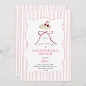 Galentine’s Day Brunch Invitation | Pink Stripe 招待状 (正面/裏面)
