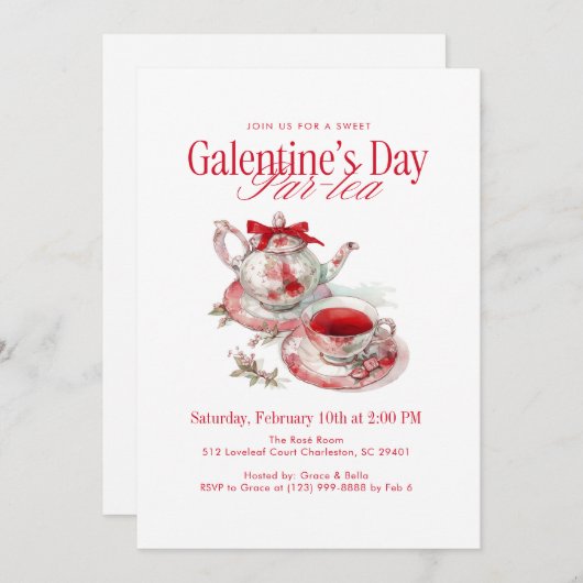 Galentine’s Day Par-tea 招待状 (正面/裏面)