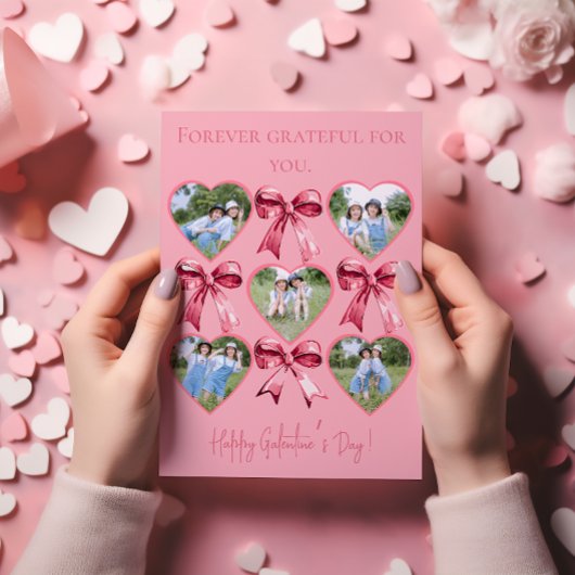 Galentine’s Day Photo Card with Hearts & Bows  シーズンカード