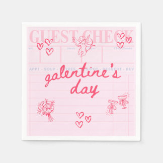 Galentine’s Day Valentine Girly Invitation スタンダードカクテルナプキン