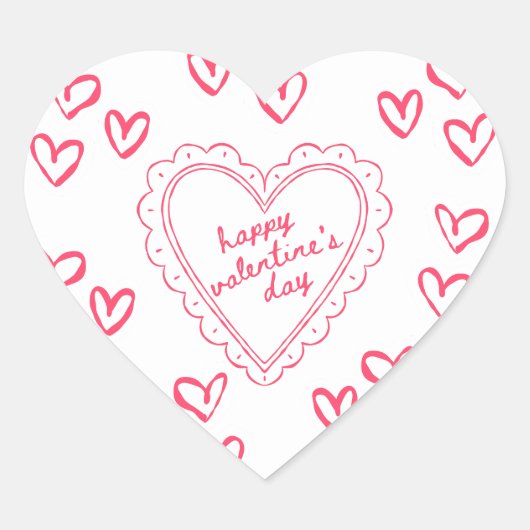 Galentine’s Day Valentine Girly Invitation ハートシール (正面)