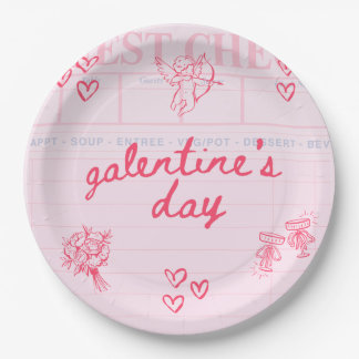 Galentine’s Day Valentine Girly Invitation ペーパープレート