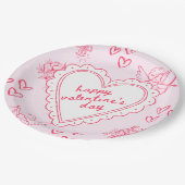 Galentine’s Day Valentine Girly Invitation ペーパープレート (アングル)