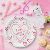 Galentine’s Day Valentine Girly Invitation ペーパープレート (パーティー)