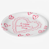 Galentine’s Day Valentine Girly Invitation ペーパープレート (アングル)