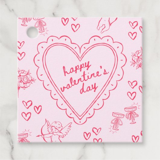 Galentine’s Day Valentine Girly Pink フェイバータグ (正面)