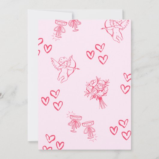 Galentine’s Day Valentines Girly Invitation 招待状 (裏面)