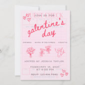 Galentine’s Day Valentines Girly Invitation 招待状 (正面)