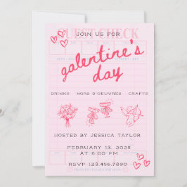 Galentine’s Day Valentines Girly Invitation 招待状