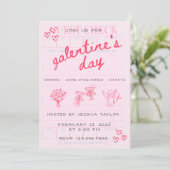 Galentine’s Day Valentines Girly Invitation 招待状 (スタンド正面)