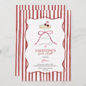 Galentine’s Girls Night Red Cherry Invitation 招待状 (正面/裏面)