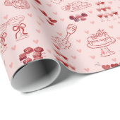 Galentine’s Party Doodle Pattern ラッピングペーパー (ロールコーナー)