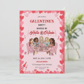 Galentine’s Party Invitation Printable, Pink & Red 招待状 (スタンド正面)