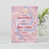Galentine’s Party Invitation Printable, Pink & Red 招待状 (スタンド正面)