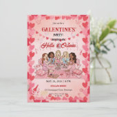Galentine’s Party Invitation Printable, Pink & Red 招待状 (スタンド正面)