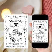 Galentine’s Party, Valentine Party ドゥードル 招待状