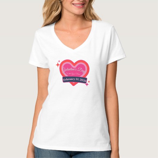 Galentine’s / Valentine’s Day Customizable T-Shirt Tシャツ (正面)