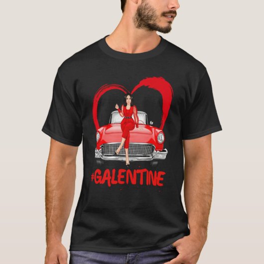 Galentine Single Best Bestie Valentines Day Women  Tシャツ (正面)