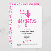 Galentine Vaelentine's DayこんにちはゴージャスなXOXO 招待状 (正面/裏面)