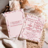 Galentinesアフタヌーンティーパーティーハンドドロード 招待状