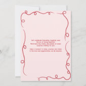 Galentinesアフタヌーンティーパーティーハンドドロード 招待状 (裏面)