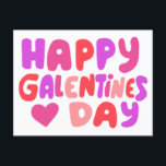 Galentinesデイバブルレターピンク曲線レトロ ポストカード<br><div class="desc">この甘くてカラフルのアートをチェックして、私が作った手を君のために！自感じ分の文字を追加または色を変更する自由。私の店に行って！</div>