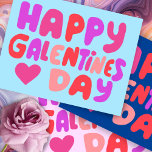 Galentinesデイバブルレターピンク曲線レトロ ポストカード<br><div class="desc">この甘くてカラフルのアートをチェックして、私が作った手を君のために！自感じ分の文字を追加または色を変更する自由。私の店に行って！</div>