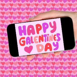 GalentinesデイバブルレターGroovyレトロデジタル カード