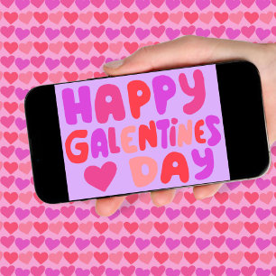 GalentinesデイバブルレターGroovyレトロデジタル カード