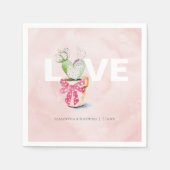 Galentinesパーティーデコールバレンタインズテーマ スタンダードカクテルナプキン (正面)