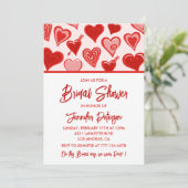 Galentines bridalシャワー招待赤ピンク 招待状 (スタンド正面)