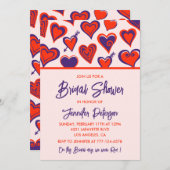 Galentines bridalシャワー招待Sweetheart 招待状 (正面/裏面)