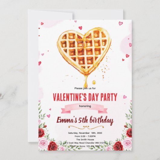 Galentine's Brunch party invitation 招待状 (正面)