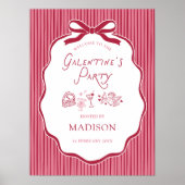 Galentine's Cherry Bow Frame Downloadable Welcome ポスター (正面)