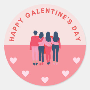 Galentine's Dayステッカー/ラベル ラウンドシール