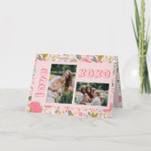 Galentine's Dayフローラ2 photo collage pink xoxo シーズンカード (正面)
