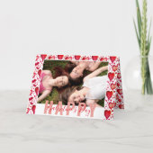 Galentine's Day赤いハートスケッチフレンド写真 シーズンカード (正面)