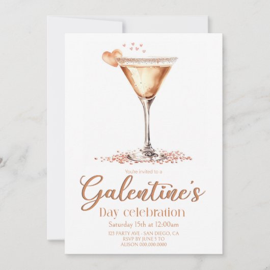 Galentine's Day パーティー招待状 招待状 (正面)