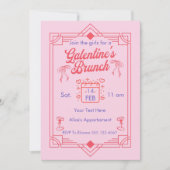 Galentine's Day Brunch Girls Party Invitation シーズンカード (正面)