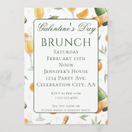 Galentines Day Brunch Mimosas Elegant 招待状