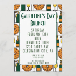 Galentines Day Brunch Mimosas Retro 招待状