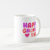 Galentines Day Bubble Letters Groovy Curvyレトロ コーヒーマグカップ (正面右)