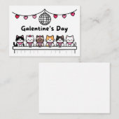 galentine's day card cat lover valentine day ノートカード (正面/裏面)