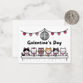 galentine's day card cat lover valentine day ノートカード (正面/裏面インサイチュ)